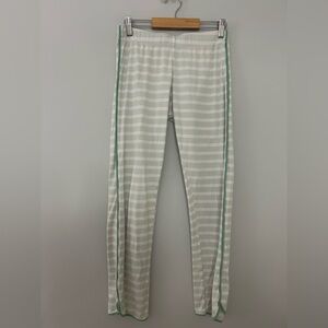 Lake Pajamas Green and White Striped Pajamas Pants